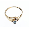 10K YELLOW GOLD BLUE SPINEL & DIAMONDS RING SIZE 8