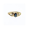 10K YELLOW GOLD BLUE SPINEL & DIAMONDS RING SIZE 8