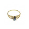 10K YELLOW GOLD BLUE SPINEL & DIAMONDS RING SIZE 8