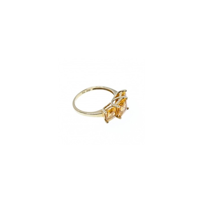 10K YELLOW GOLD HELIODOR RING SIZE 7.25