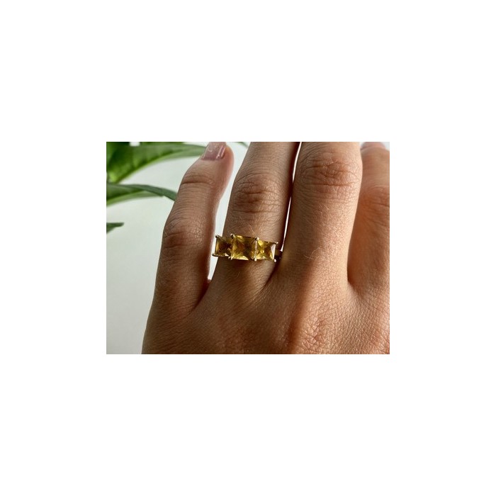 10K YELLOW GOLD HELIODOR RING SIZE 7.25