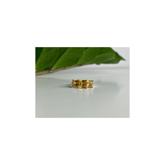 10K YELLOW GOLD HELIODOR RING SIZE 7.25