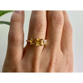 10K YELLOW GOLD HELIODOR RING SIZE 7.25