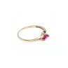 10K YELLOW GOLD RUBY & DIAMONDS RING SIZE 6.75