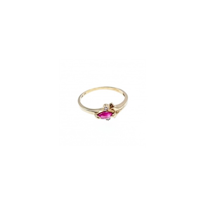 10K YELLOW GOLD RUBY & DIAMONDS RING SIZE 6.75
