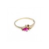10K YELLOW GOLD RUBY & DIAMONDS RING SIZE 6.75