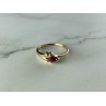 10K YELLOW GOLD RUBY & DIAMONDS RING SIZE 6.75