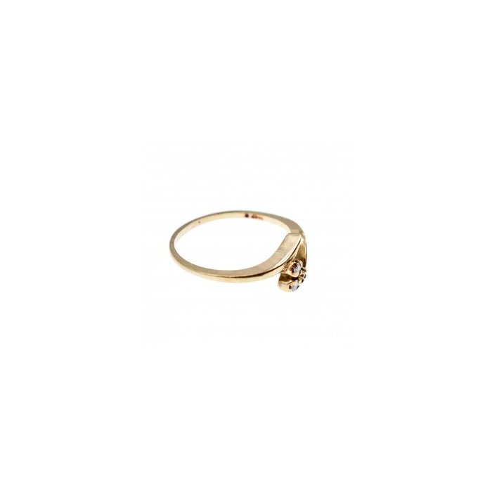 14K YELLOW GOLD DIAMONDS RING SIZE 6.75
