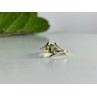 10K YELLOW GOLD PERIDOT & DIAMONDS RING SIZE 7