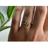 10K YELLOW GOLD PERIDOT & DIAMONDS RING SIZE 7