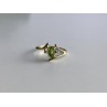 10K YELLOW GOLD PERIDOT & DIAMONDS RING SIZE 7