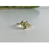 10K YELLOW GOLD PERIDOT & DIAMONDS RING SIZE 7