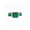 10K YELLOW GOLD EMERALD & DIAMONDS RING SIZE 5.5