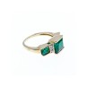 10K YELLOW GOLD EMERALD & DIAMONDS RING SIZE 5.5