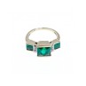 10K YELLOW GOLD EMERALD & DIAMONDS RING SIZE 5.5