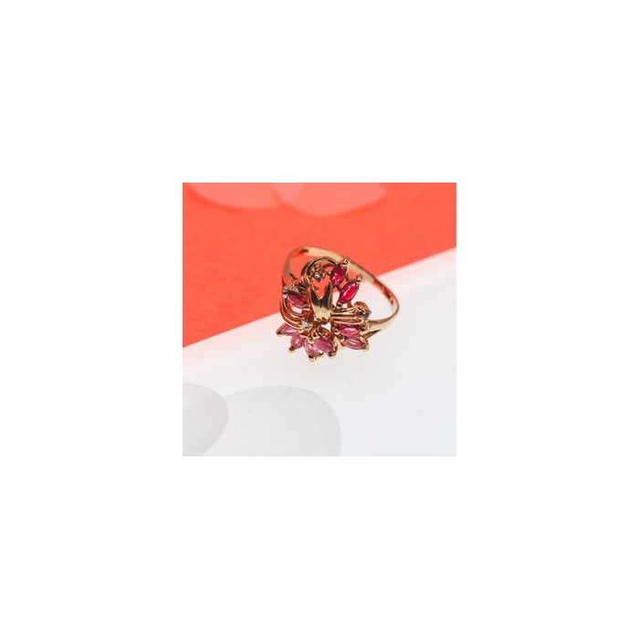 14K YELLOW GOLD SPINEL & DIAMONDS RING SIZE 10.5