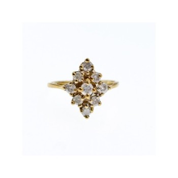 10K YELLOW GOLD  WHITE SAPPHIRE RING SIZE 5.5