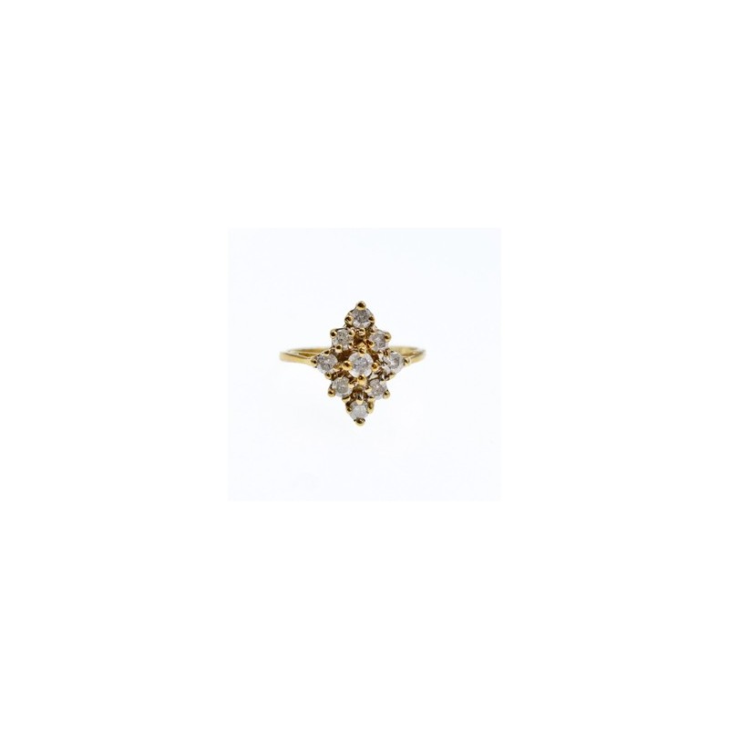10K YELLOW GOLD  WHITE SAPPHIRE RING SIZE 5.5