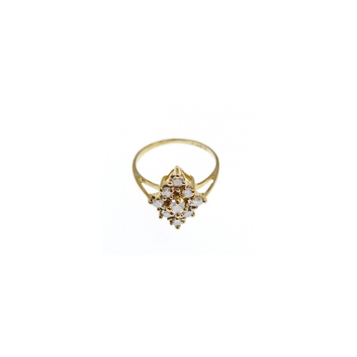 10K YELLOW GOLD  WHITE SAPPHIRE RING SIZE 5.5