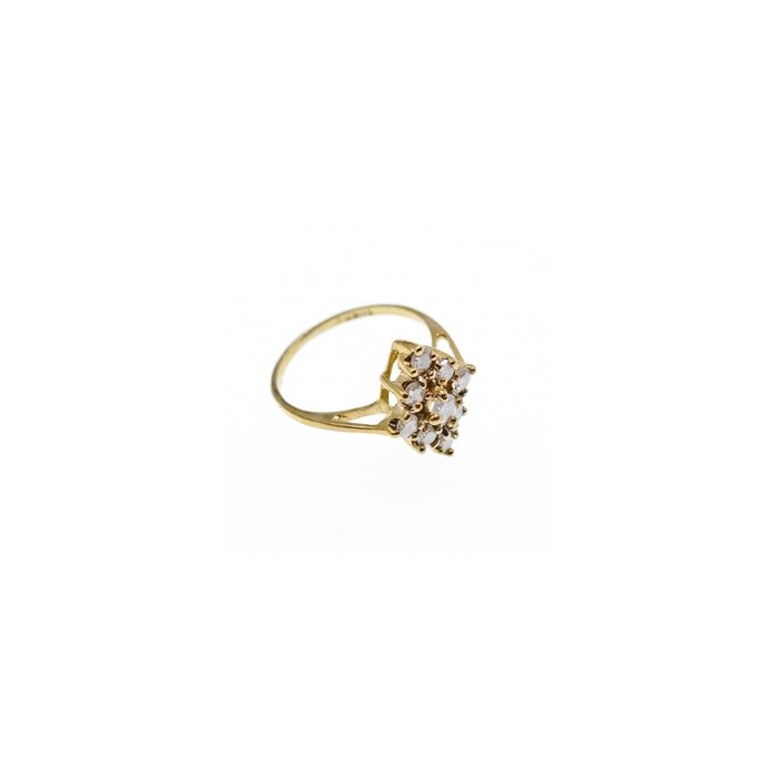 10K YELLOW GOLD  WHITE SAPPHIRE RING SIZE 5.5