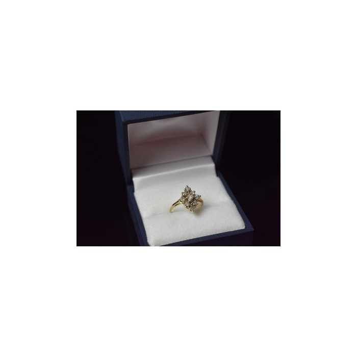 10K YELLOW GOLD  WHITE SAPPHIRE RING SIZE 5.5