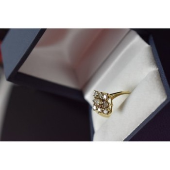 10K YELLOW GOLD  WHITE SAPPHIRE RING SIZE 5.5