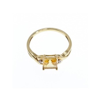 10K YELLOW GOLD TOURMALINE & DIAMONDS RING SIZE 8