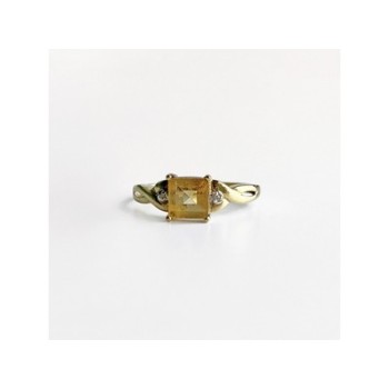 10K YELLOW GOLD TOURMALINE & DIAMONDS RING SIZE 8