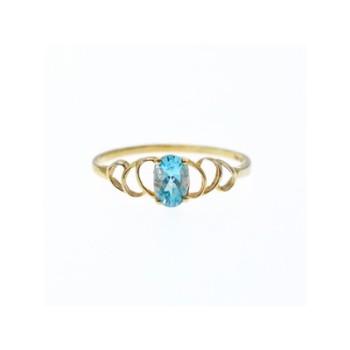 10K YELLOW GOLD BLUE SPINEL RING SIZE 8
