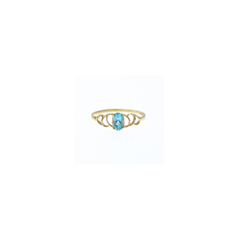 10K YELLOW GOLD BLUE SPINEL RING SIZE 8