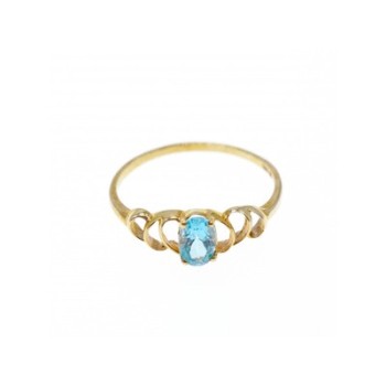 10K YELLOW GOLD BLUE SPINEL RING SIZE 8