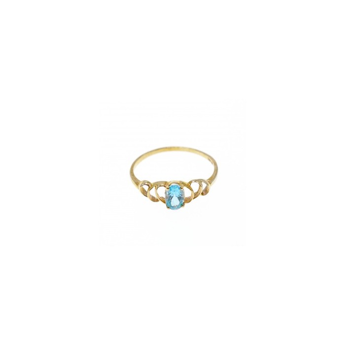 10K YELLOW GOLD BLUE SPINEL RING SIZE 8