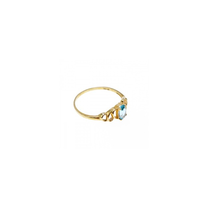 10K YELLOW GOLD BLUE SPINEL RING SIZE 8