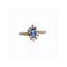 10K YELLOW GOLD BLUE SAPPHIRE & DIAMONDS RING SIZE 5
