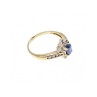 10K YELLOW GOLD BLUE SAPPHIRE & DIAMONDS RING SIZE 5