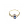 10K YELLOW GOLD BLUE SAPPHIRE & DIAMONDS RING SIZE 5