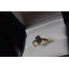 10K YELLOW GOLD BLUE SAPPHIRE & DIAMONDS RING SIZE 5