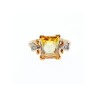 10K YELLOW GOLD YELLOW TOPAZ & DIAMONDS RING SIZE 9.75