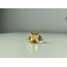 10K YELLOW GOLD YELLOW TOPAZ & DIAMONDS RING SIZE 9.75