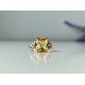 10K YELLOW GOLD YELLOW TOPAZ & DIAMONDS RING SIZE 9.75