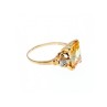 10K YELLOW GOLD YELLOW TOPAZ & DIAMONDS RING SIZE 9.75
