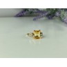 10K YELLOW GOLD YELLOW TOPAZ & DIAMONDS RING SIZE 9.75