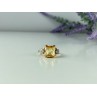 10K YELLOW GOLD YELLOW TOPAZ & DIAMONDS RING SIZE 9.75
