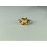 10K YELLOW GOLD YELLOW TOPAZ & DIAMONDS RING SIZE 9.75