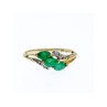 10K YELLOW GOLD  EMERALD & DIAMONDS RING SIZE 6.75