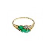 10K YELLOW GOLD  EMERALD & DIAMONDS RING SIZE 6.75