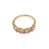 10K YELLOW GOLD PINK TOPAZ & DIAMONDS RING SIZE 8
