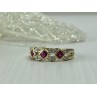 10K YELLOW GOLD PINK TOPAZ & DIAMONDS RING SIZE 8