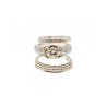 14K WHITE GOLD DIAMONDS EXCLUSIVE TRIPLE RING SIZE 7.25