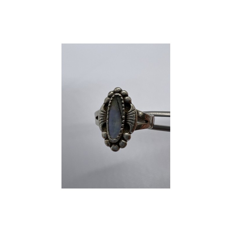 925 Sterling Silver Mother Of Pearl Ring Size 5.5